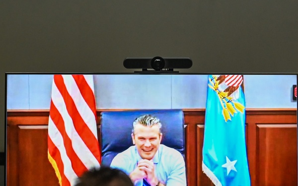 Raider Soldiers Join Secretary of War for Early Morning Morale Call