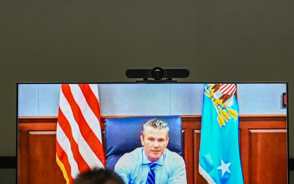 Raider Soldiers Join Secretary of War for Early Morning Morale Call