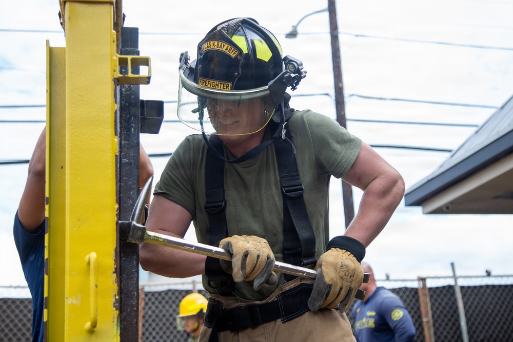 U.S. Marines Corps Aircraft Rescue and Firefighting Specialists Conduct Training at Honolulu