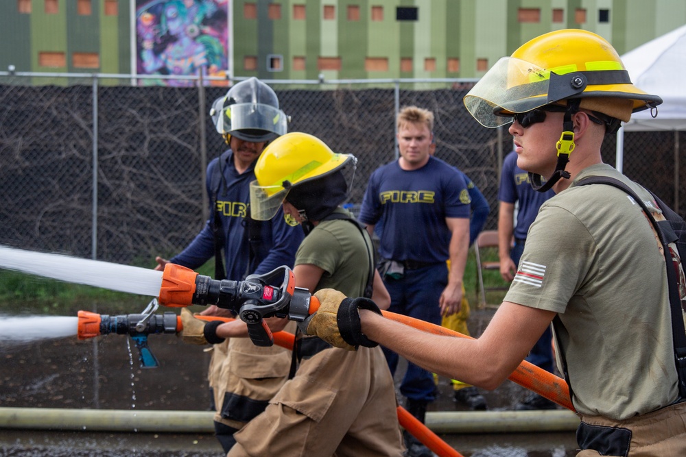 U.S. Marines Corps Aircraft Rescue and Firefighting Specialists Conduct Training at Honolulu