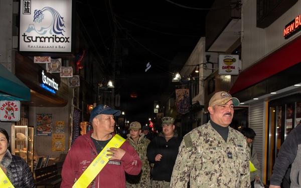CFAY Sailors Clean Up Streets with Japanese Locals