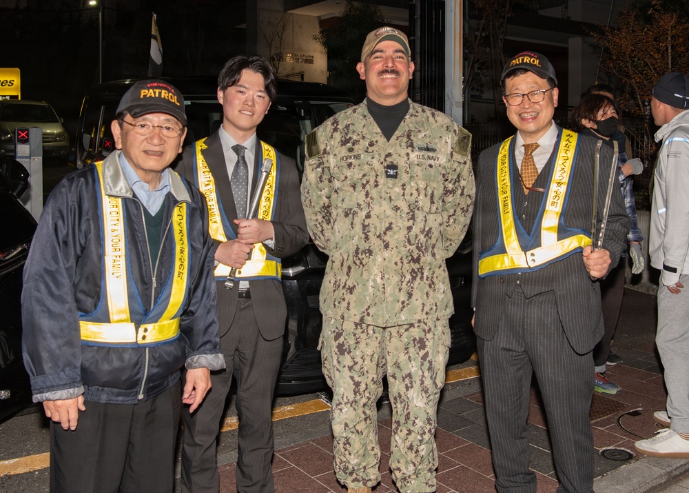CFAY Sailors Clean Up Streets with Japanese Locals