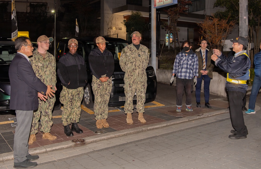 CFAY Sailors Clean Up Streets with Japanese Locals