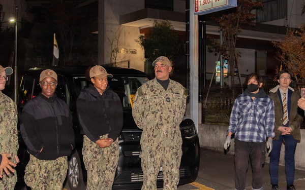 CFAY Sailors Clean Up Streets with Japanese Locals