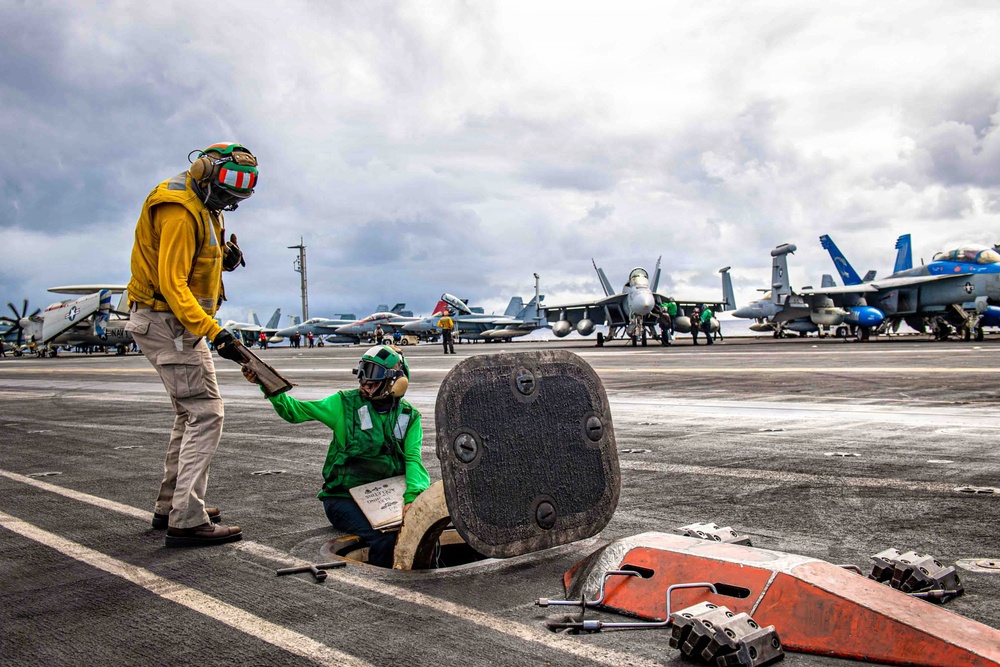 Nimitz Sailors Conduct Flight Operations