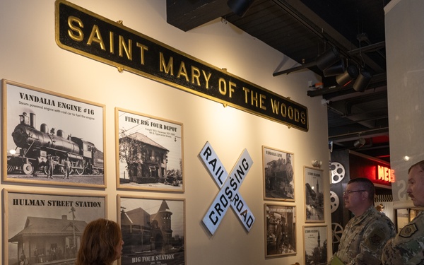 181st Intelligence Wing leadership tours Vigo County History Center
