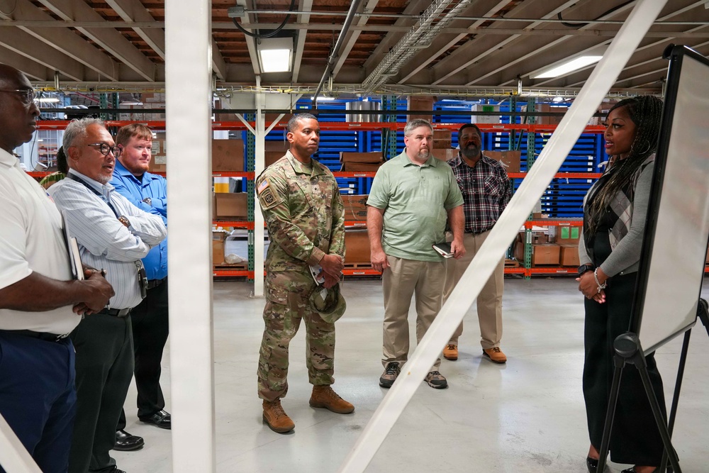 DLA Distribution commander tours facilities at Robins AFB