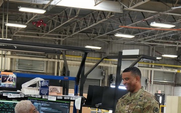 DLA Distribution commander tours facilities at Robins AFB