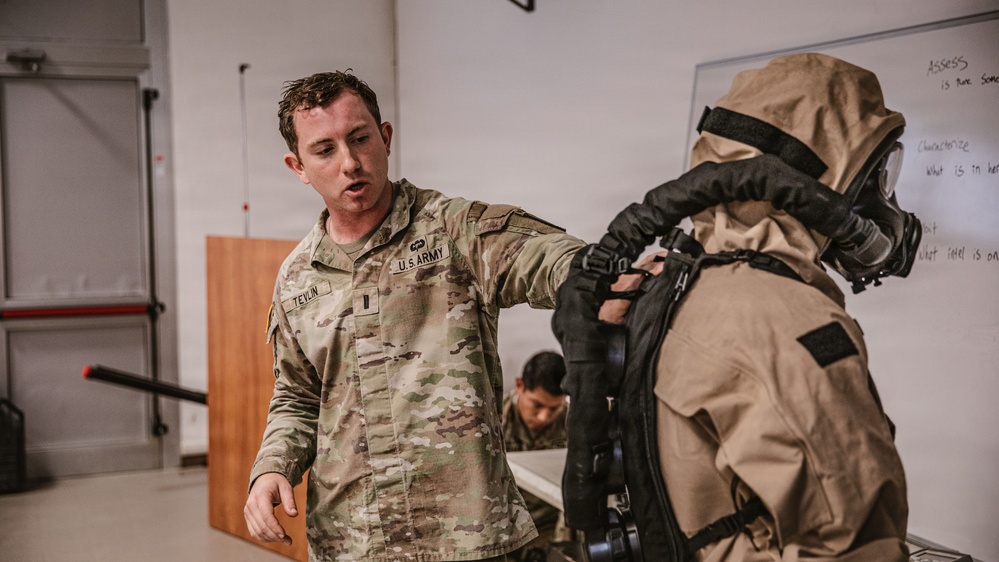 173rd Airborne Brigade Soldiers participate in CBRNE training.