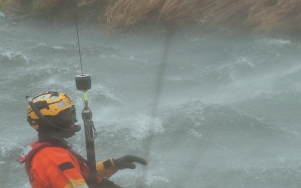 Coast Guard Air Station Traverse City conducts swift water rescue training on Boardman River
