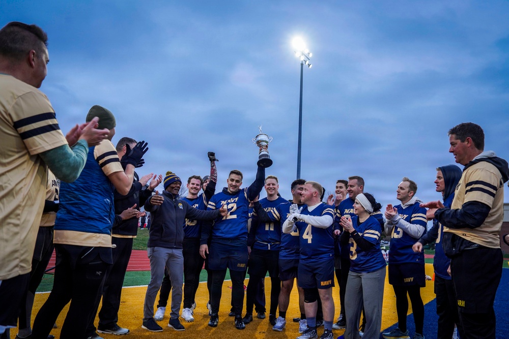 U.S. Naval War College Holds Annual Army-Navy Flag Football Game