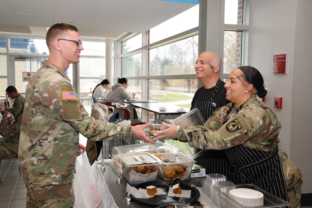 WRAIR leadership serves a up cheerful Thanksgiving Feast