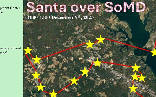 Santa Claus spreads cheer over Southern Maryland Dec. 9 (Courtesy of the U.S. Navy)