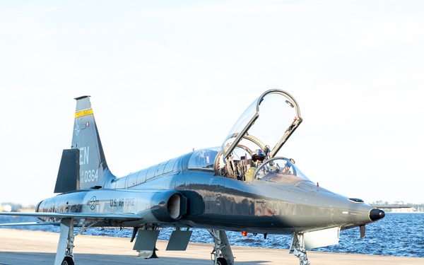 First Air Force T-38 Talon arrives at Fleet Readiness Center Southeast for overhaul and repair