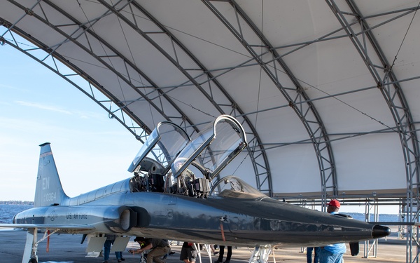 First Air Force T-38 Talon arrives at Fleet Readiness Center Southeast for overhaul and repair