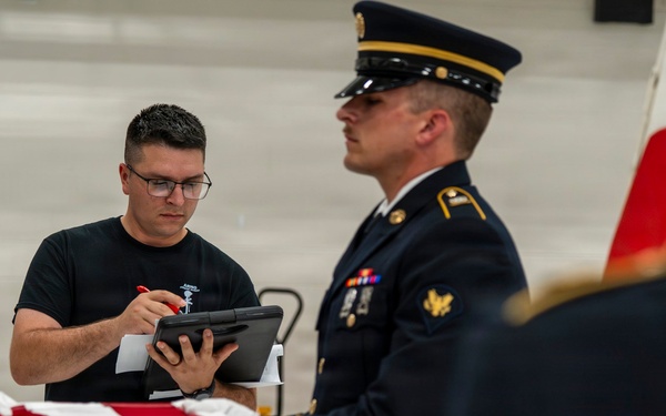Missouri National Guard Soldiers train for funeral honors duties