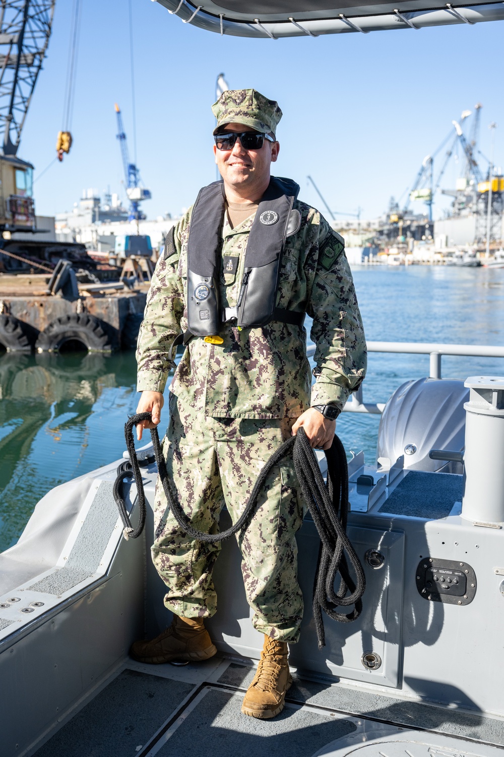 Capt. Brian Bungay Performs Naval Base San Diego Harbor Check