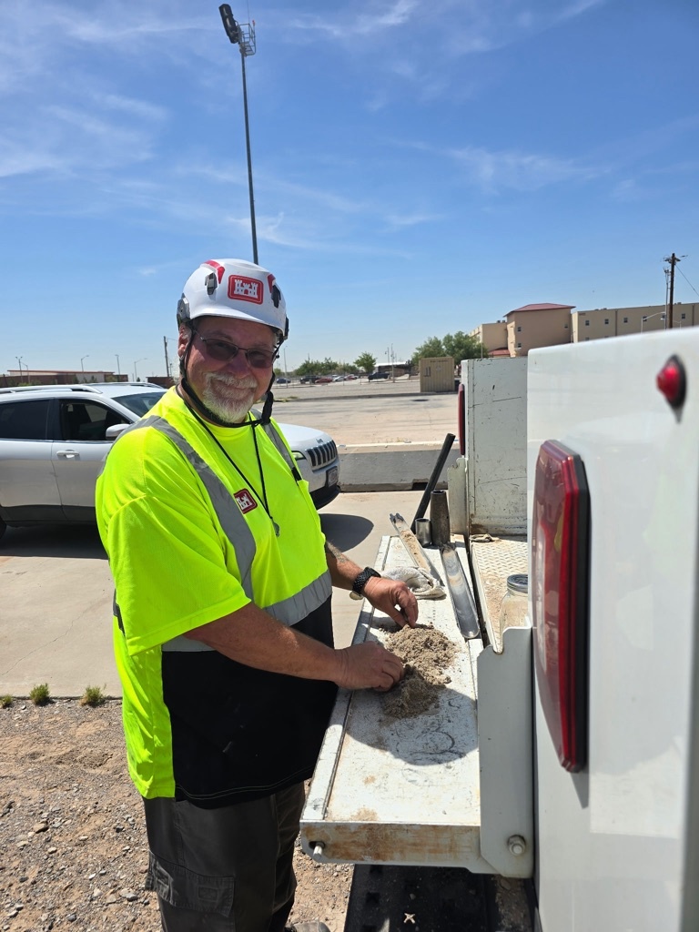 The Fort Worth District drill crew tests soil samples