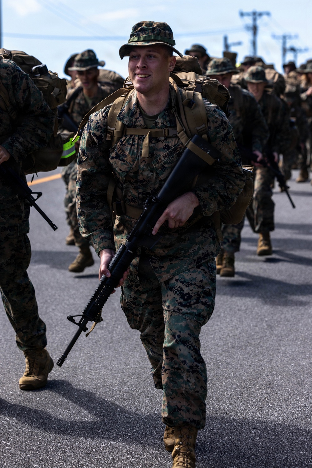 5th Air Naval Gunfire Liaison Company executes 5-kilometer hike