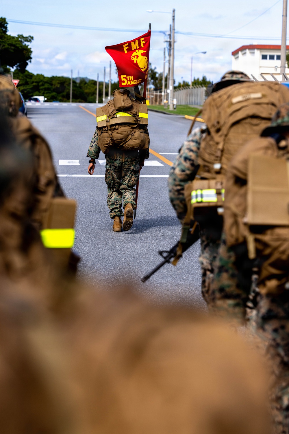 5th Air Naval Gunfire Liaison Company executes 5-kilometer hike