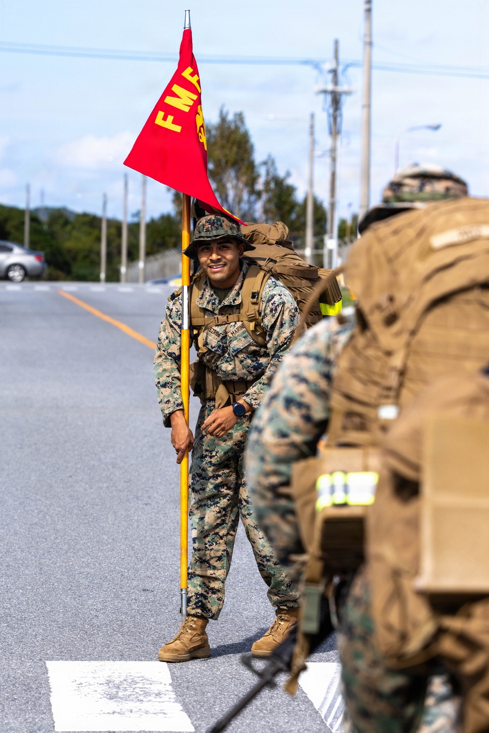 5th Air Naval Gunfire Liaison Company executes 5-kilometer hike
