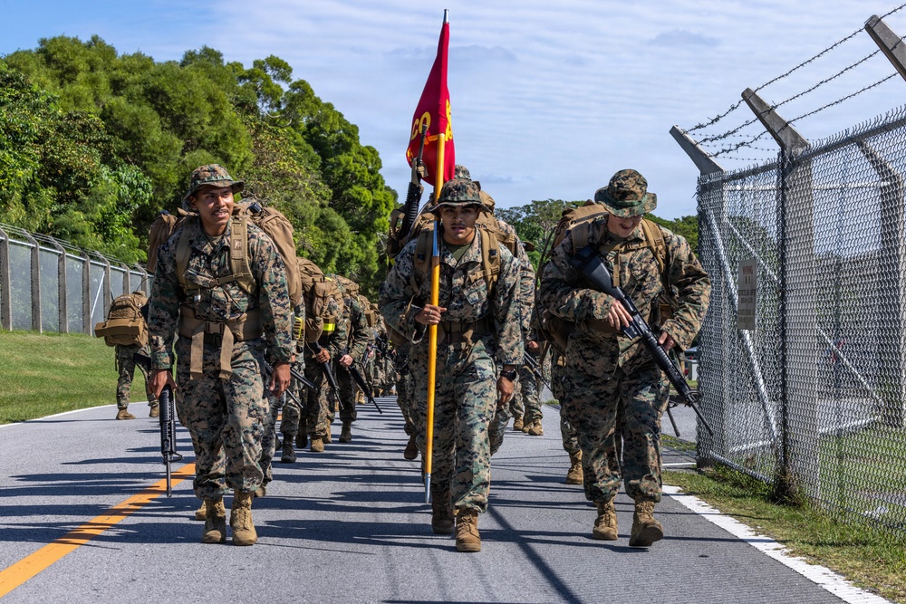 5th Air Naval Gunfire Liaison Company executes 5-kilometer hike