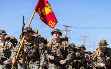 5th Air Naval Gunfire Liaison Company executes 5-kilometer hike