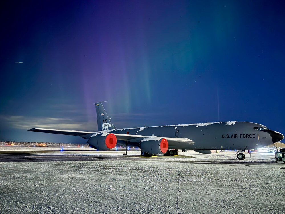 Northern Lights Dance over the 168th Wing America’s Premier Arctic Tanker Unit