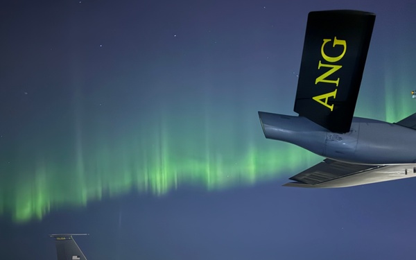 Northern Lights Dance over the 168th Wing America’s Premier Arctic Tanker Unit