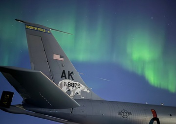 Northern Lights Dance over the 168th Wing America’s Premier Arctic Tanker Unit