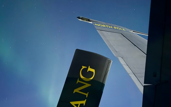 Northern Lights Dance over the 168th Wing America’s Premier Arctic Tanker Unit