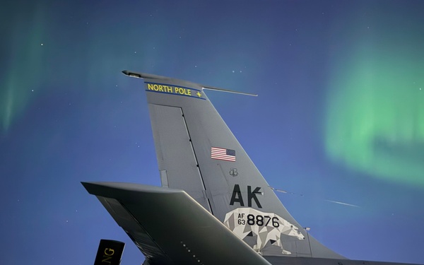 Northern Lights Dance over the 168th Wing America’s Premier Arctic Tanker Unit