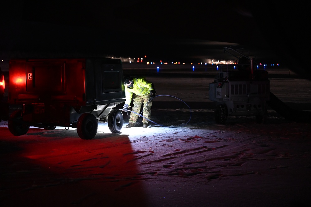Northern Lights Dance over the 168th Wing America’s Premier Arctic Tanker Unit