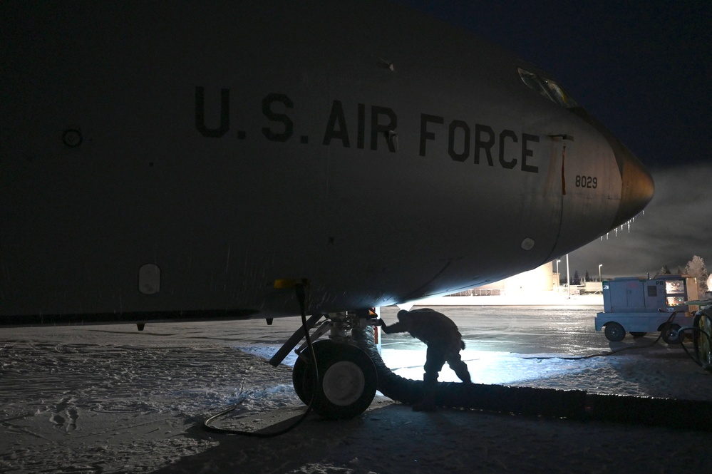 Northern Lights Dance over the 168th Wing America’s Premier Arctic Tanker Unit
