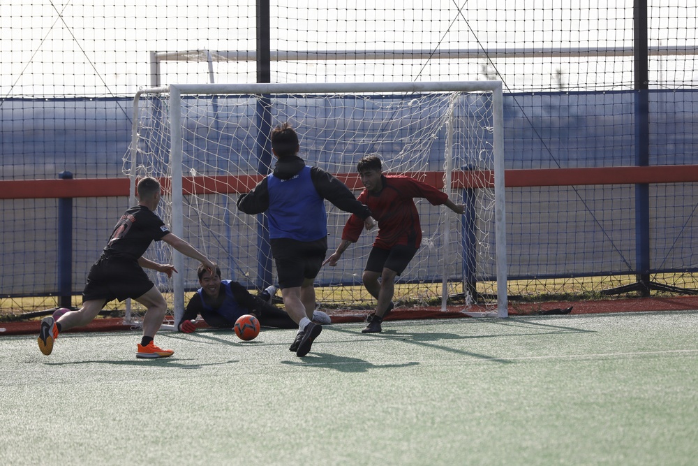 304th Expeditionary Signal Battalion and Republic of Korea Army host a friendly futsal match