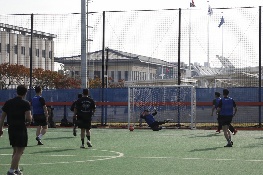 304th Expeditionary Signal Battalion and Republic of Korea Army host a friendly futsal match