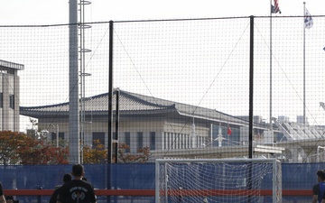 304th Expeditionary Signal Battalion and Republic of Korea Army host a friendly futsal match