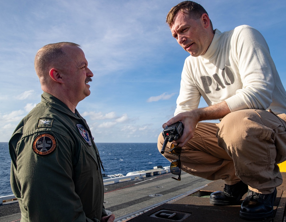 George Washington Sailors Conduct All Hands Call