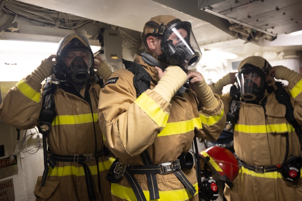 USS Dewey Conducts a General Quarters Drill