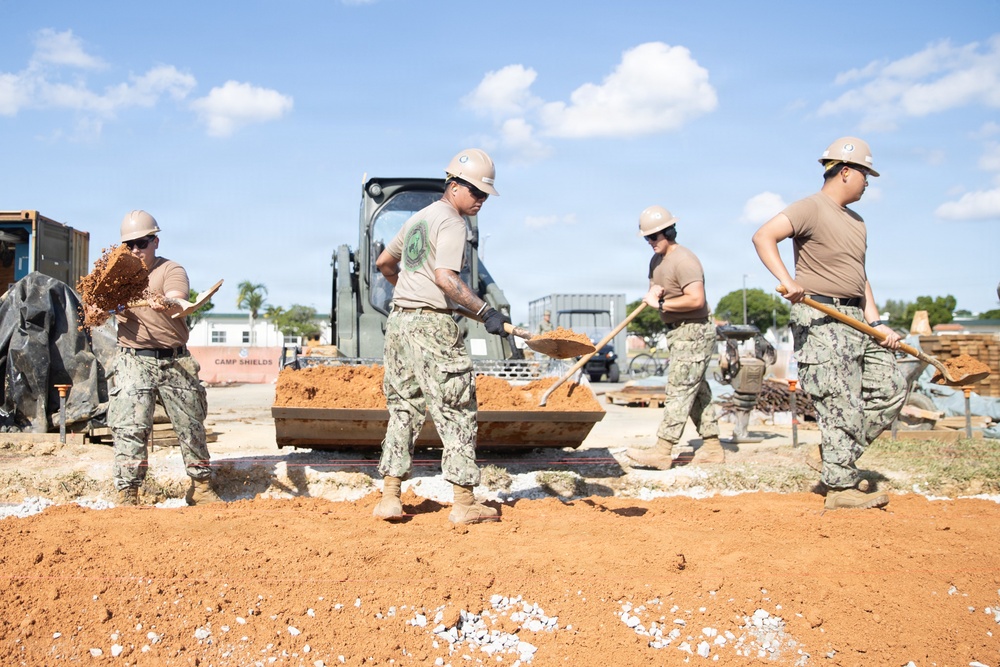 NMCB 4 Seabees Prepare Site for Concrete Placement