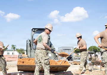 NMCB 4 Seabees Prepare Site for Concrete Placement