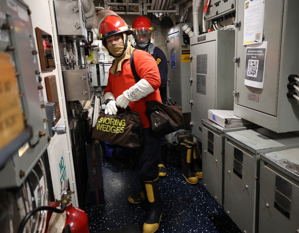 USS Roosevelt (DDG 80) Conducts Flooding Drill
