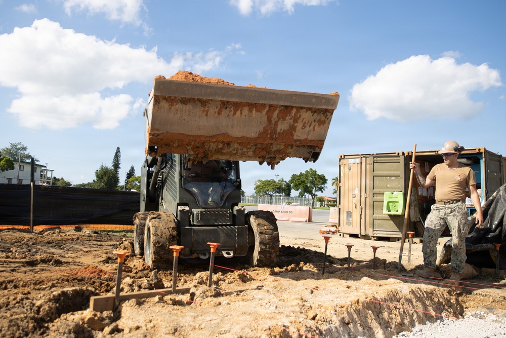 NMCB 4 Seabees Prepare Site for Concrete Placement