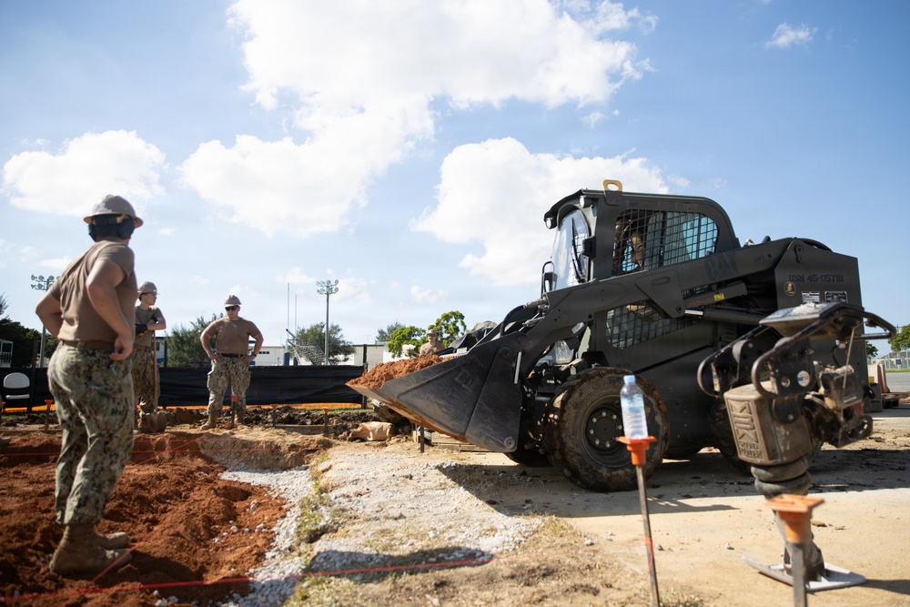 NMCB 4 Seabees Prepare Site for Concrete Placement