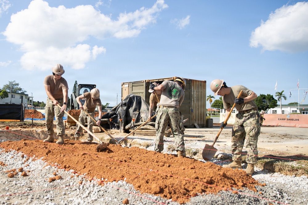 NMCB 4 Seabees Prepare Site for Concrete Placement