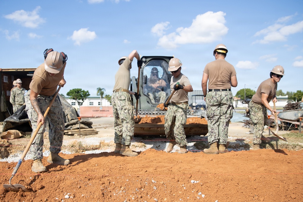 NMCB 4 Seabees Prepare Site for Concrete Placement
