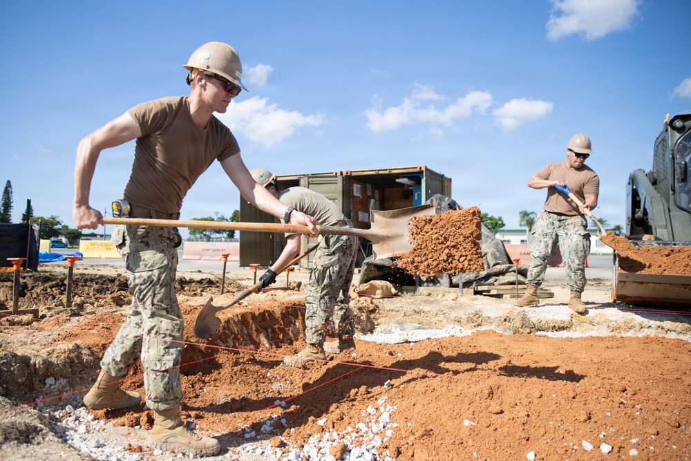 NMCB 4 Seabees Prepare Site for Concrete Placement