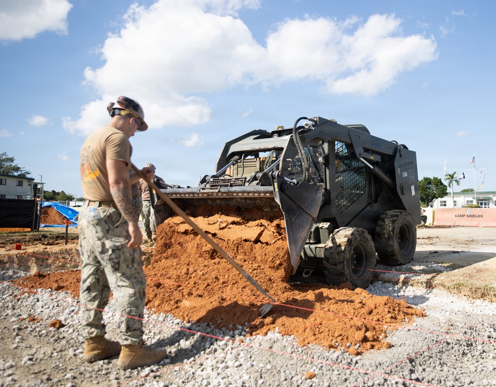 NMCB 4 Seabees Prepare Site for Concrete Placement