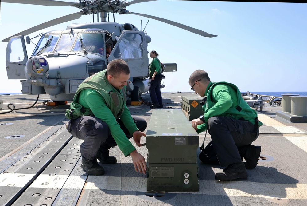 Helicopter Maritime Strike Squadron (HSM) 79 Installs Hellfire Missiles