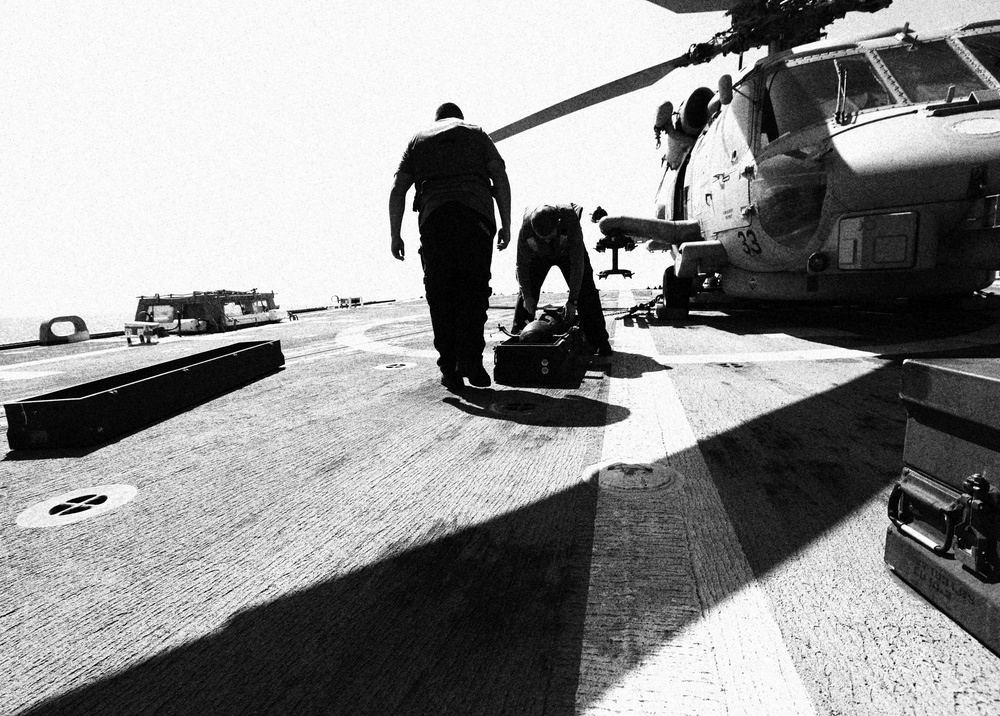 Helicopter Maritime Strike Squadron (HSM) 79 Installs Hellfire Missiles